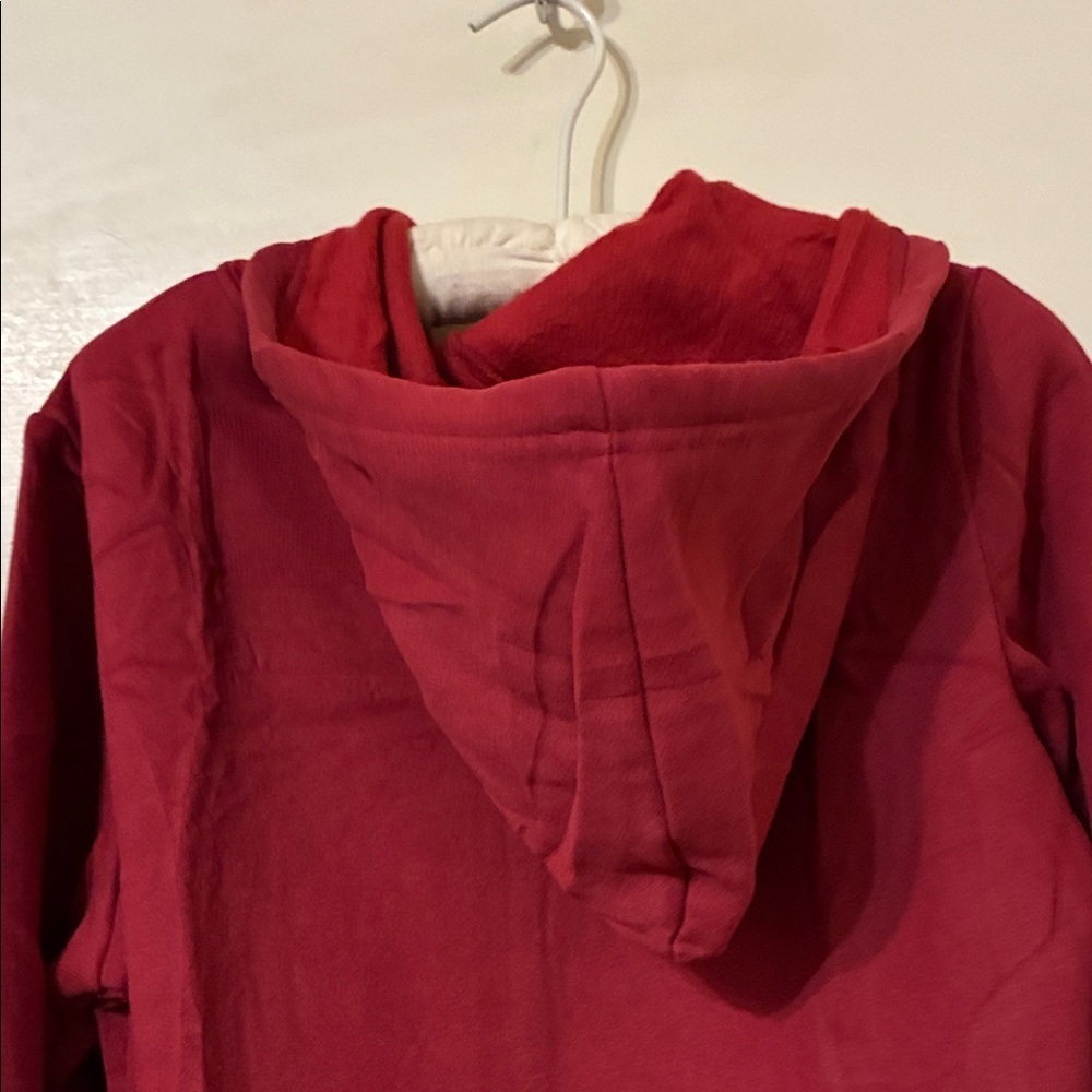New Casual Red Longline Hoodie Full zip size Small - Picture 6 of 8